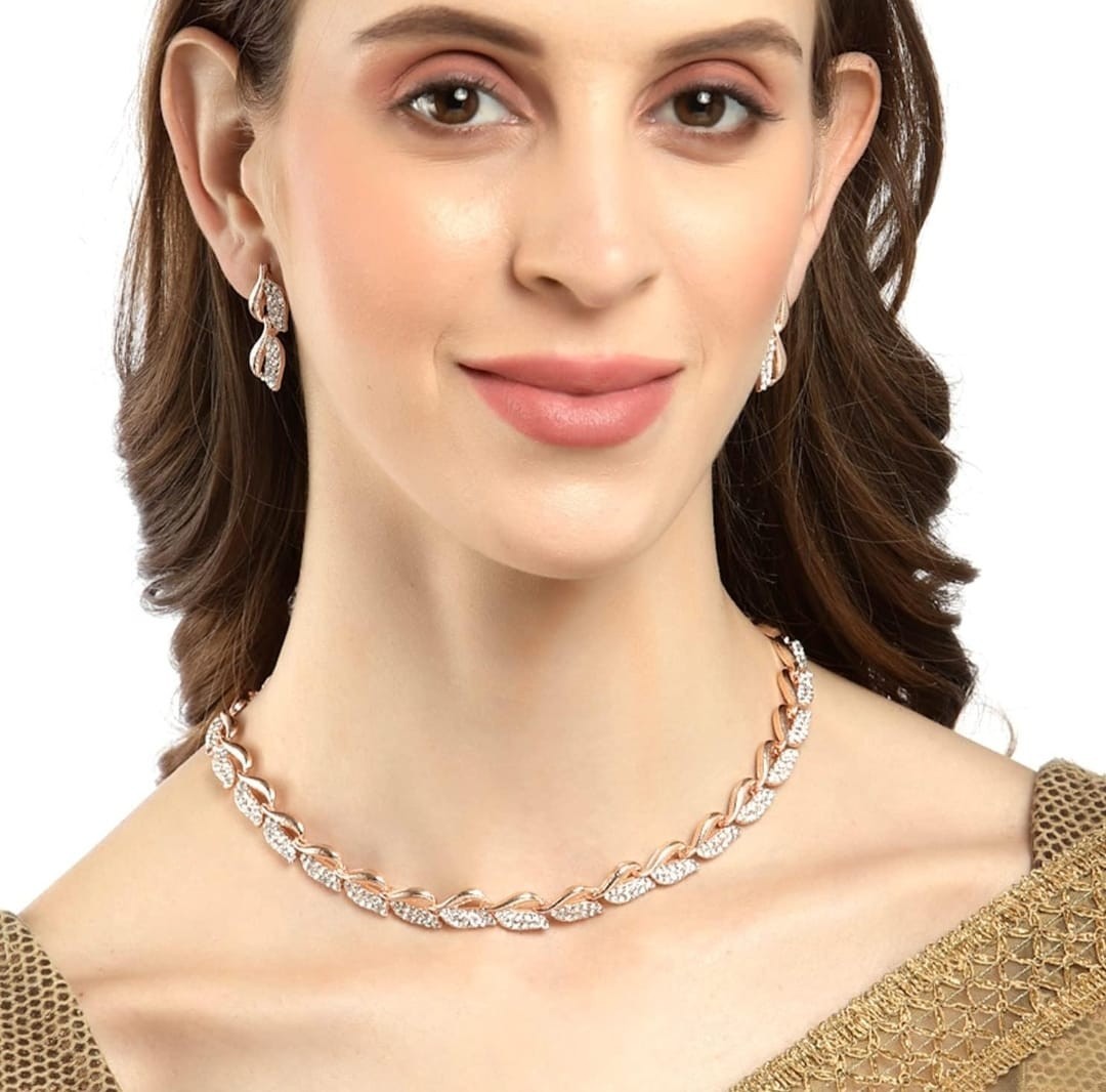 Indian bollywood latest style necklace set with matching earrings for women