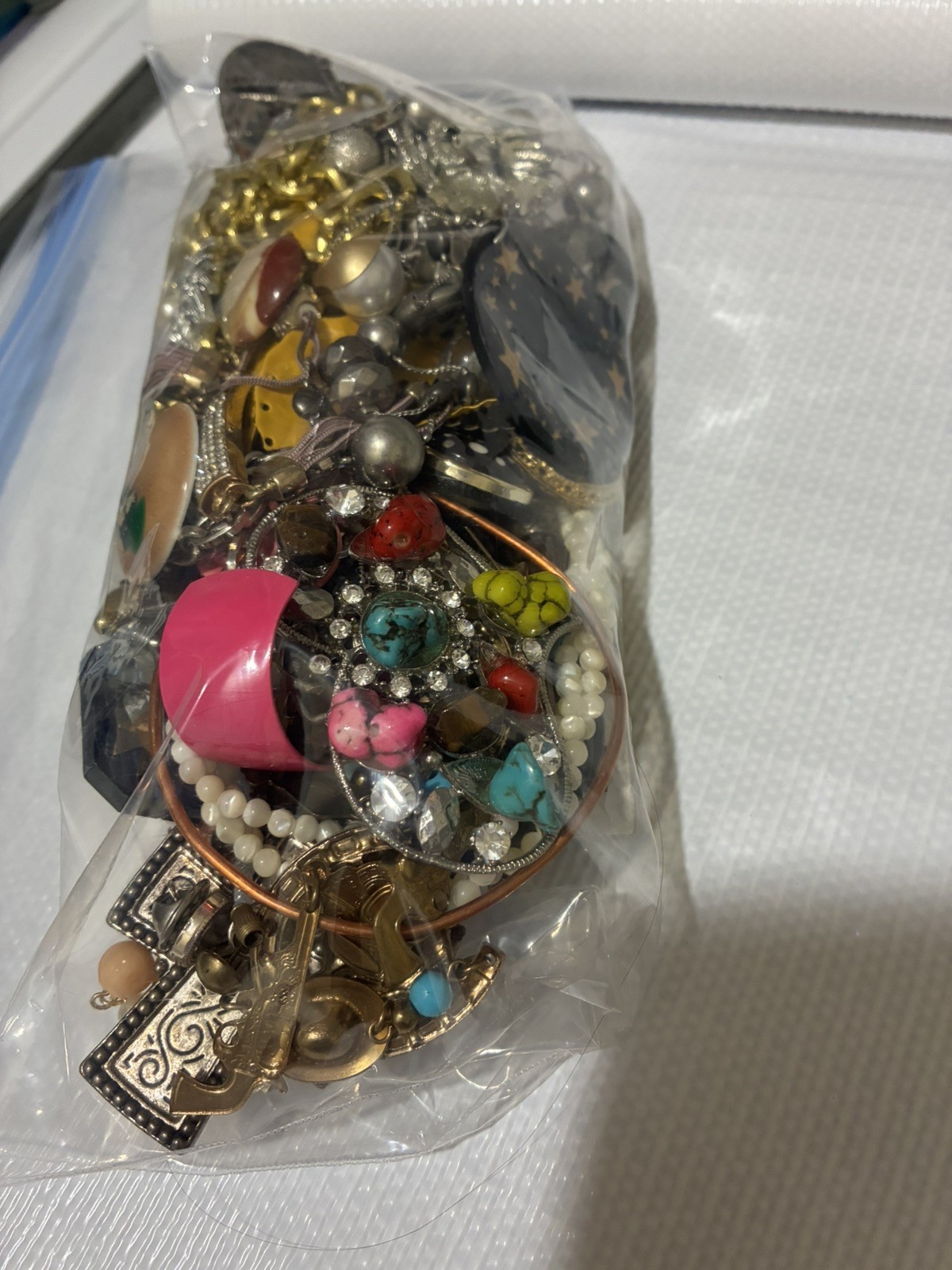 Mixed Costume Jewelry Lot Unsorted Variety Bag 1.48lb lot #4
