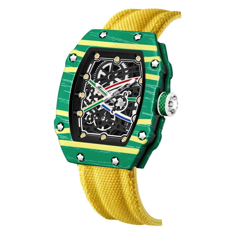 Ultra-Thin Wine Barrel Shaped Quartz Watch Nylon Strap Waterproof Casual Watch