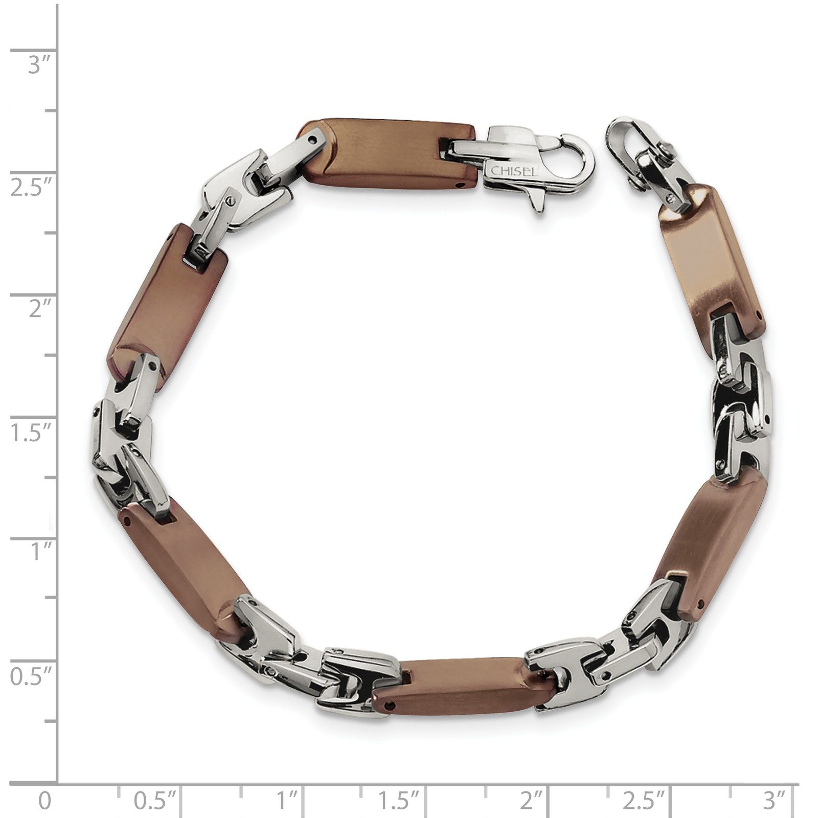 Chisel Stainless Steel Polished Brown IP-plated 8.25 inch Bracelet SRB352