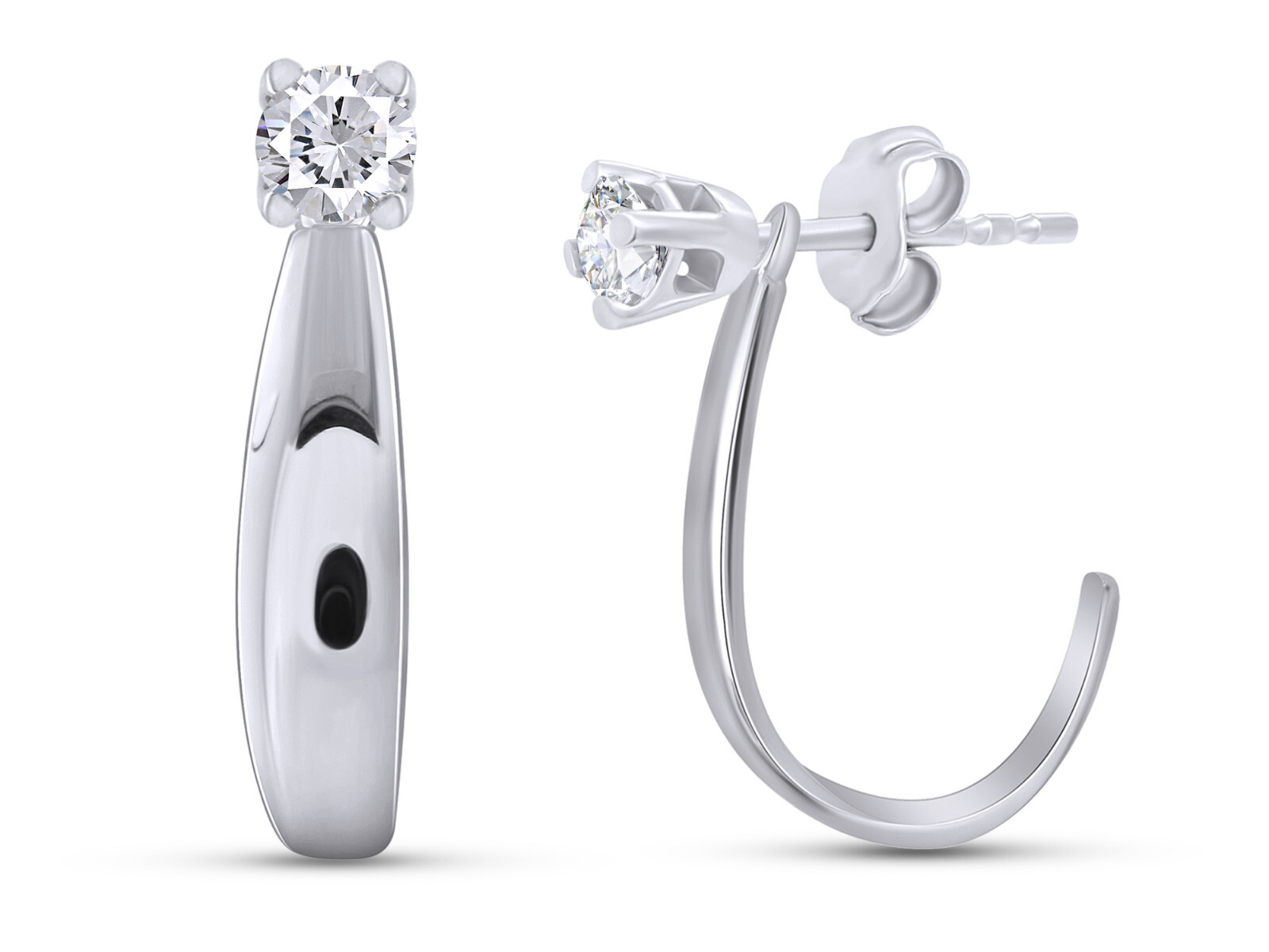 J Hoop Earrings Jacket for Studs Solid 925 Sterling