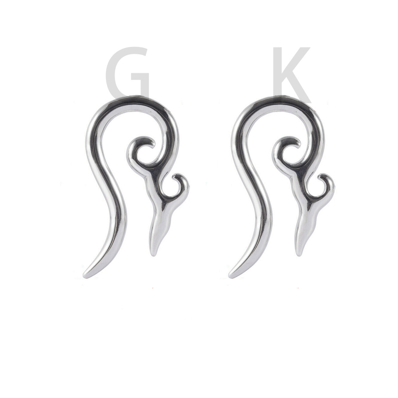 Stainless Steel Tribal Taper Long Tail Earring Ear Gauges Plugs Expander Earlets