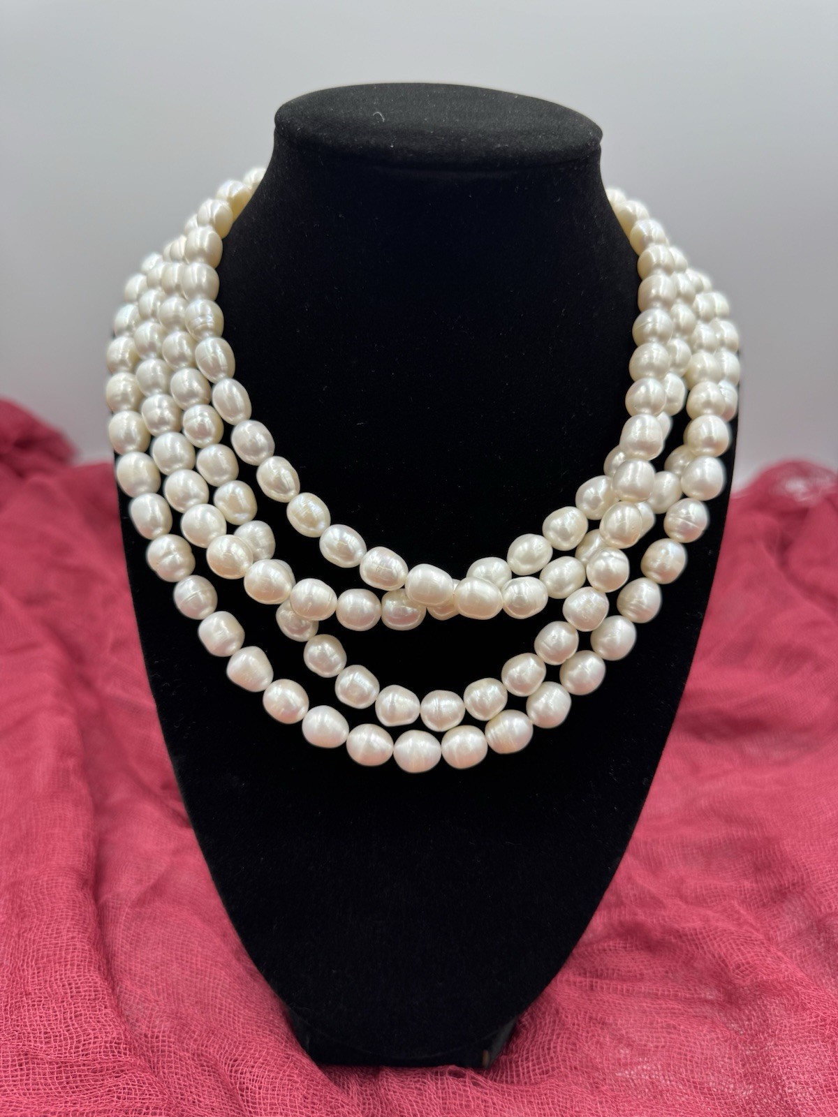 Endless Silk Strand Genuine Freshwater Pearl Long Necklace 35”