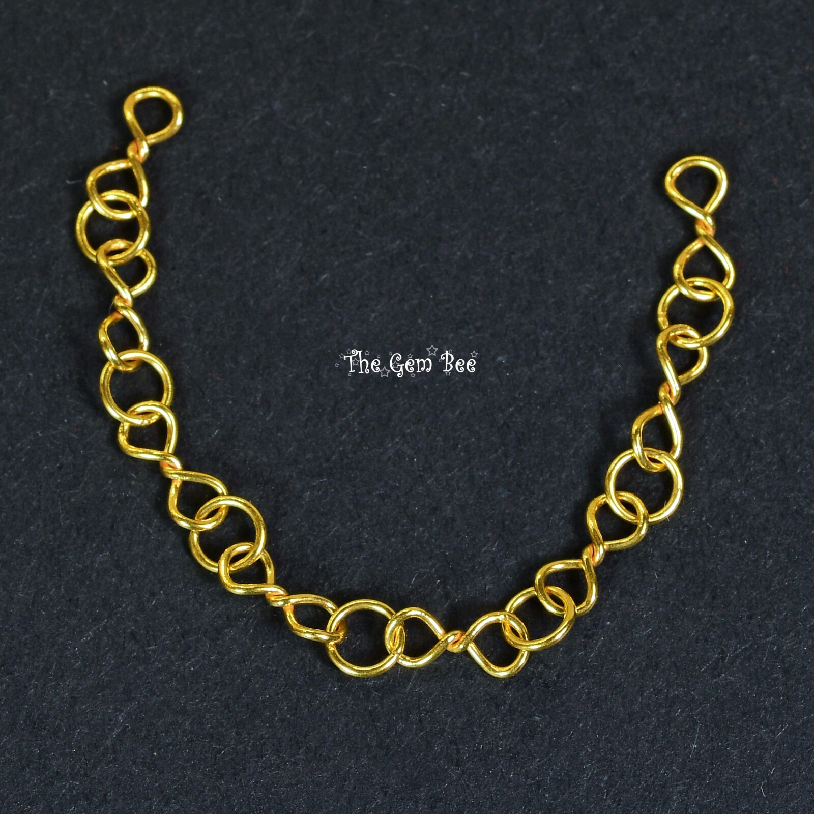 4.2mm 18k Solid Yellow Gold Handmade Old-fashioned Bowtie Chain Extender 3 INCH