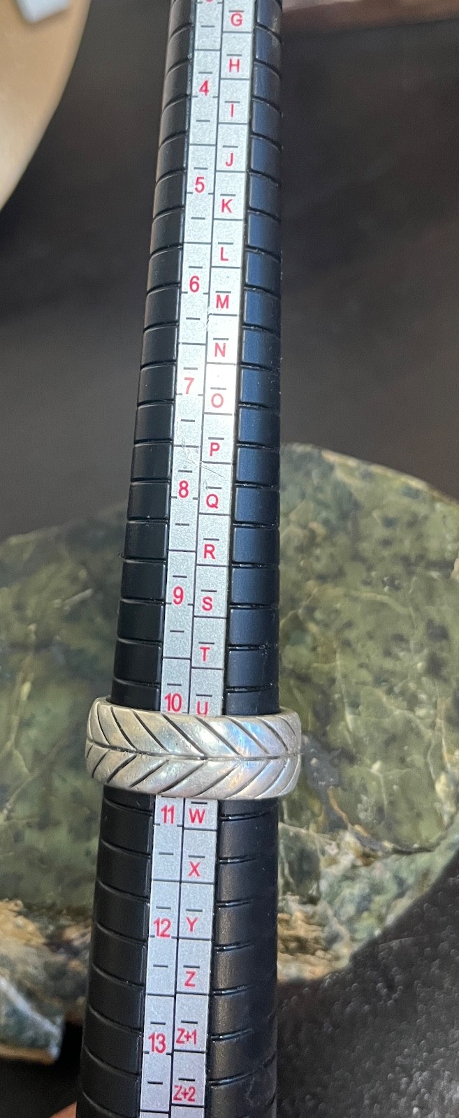 David Yurman Sterling Silver Chevron Band Ring Size 10.5 13.36g