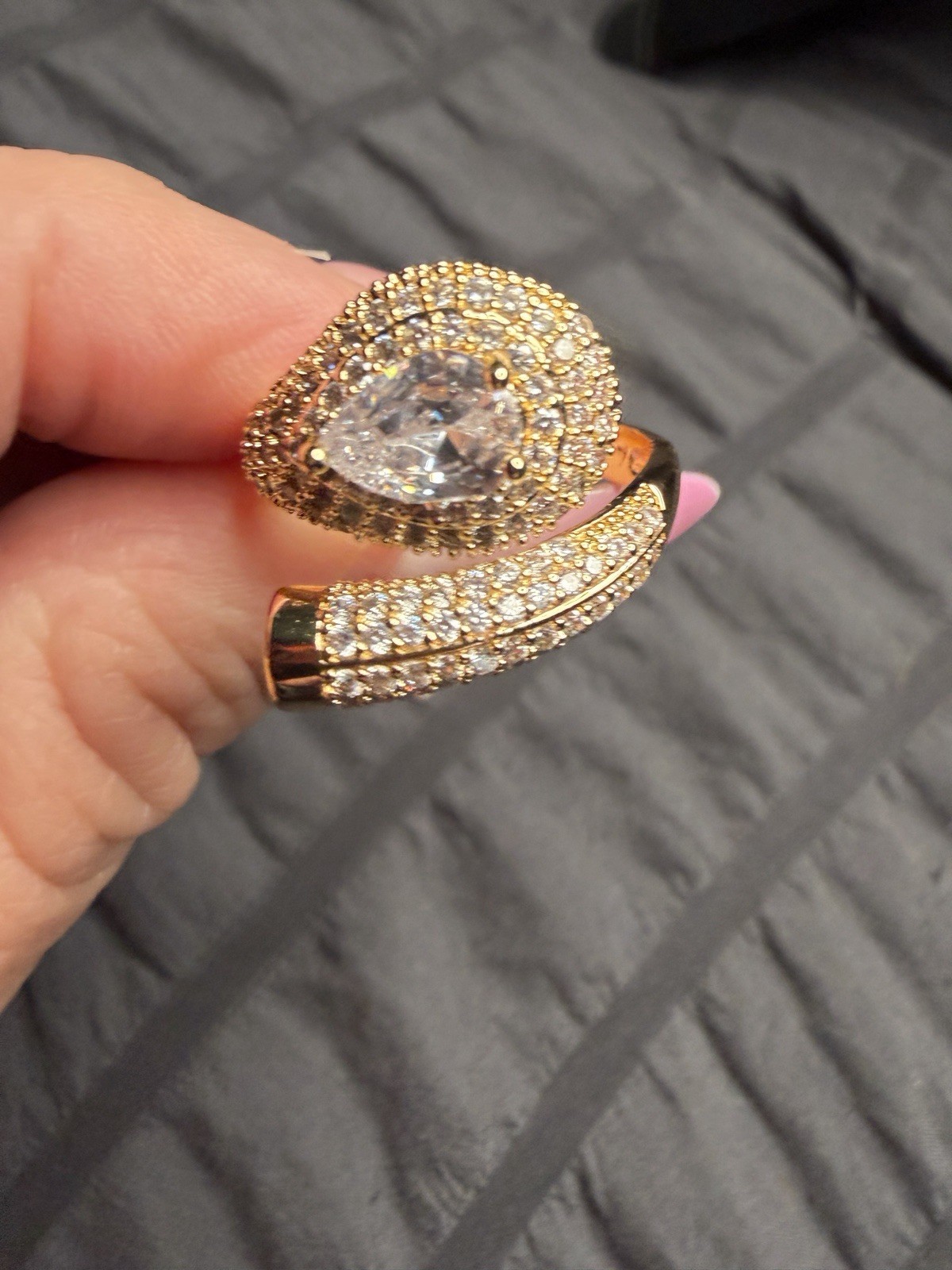 18K Gold Filled Snake Wrap Ring | AAA CZ Size 7 (adjustable)