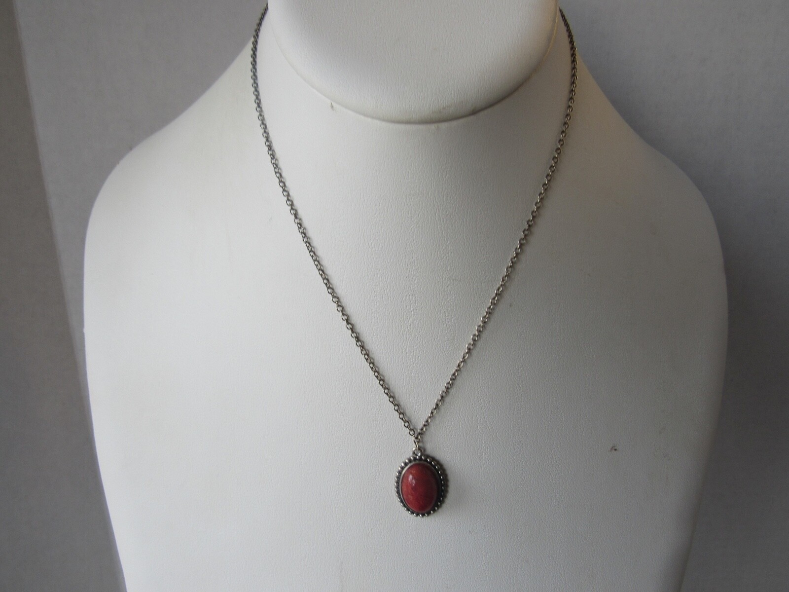 Silpada Sterling Silver Red Sponge Coral Pendant Necklace N2342
