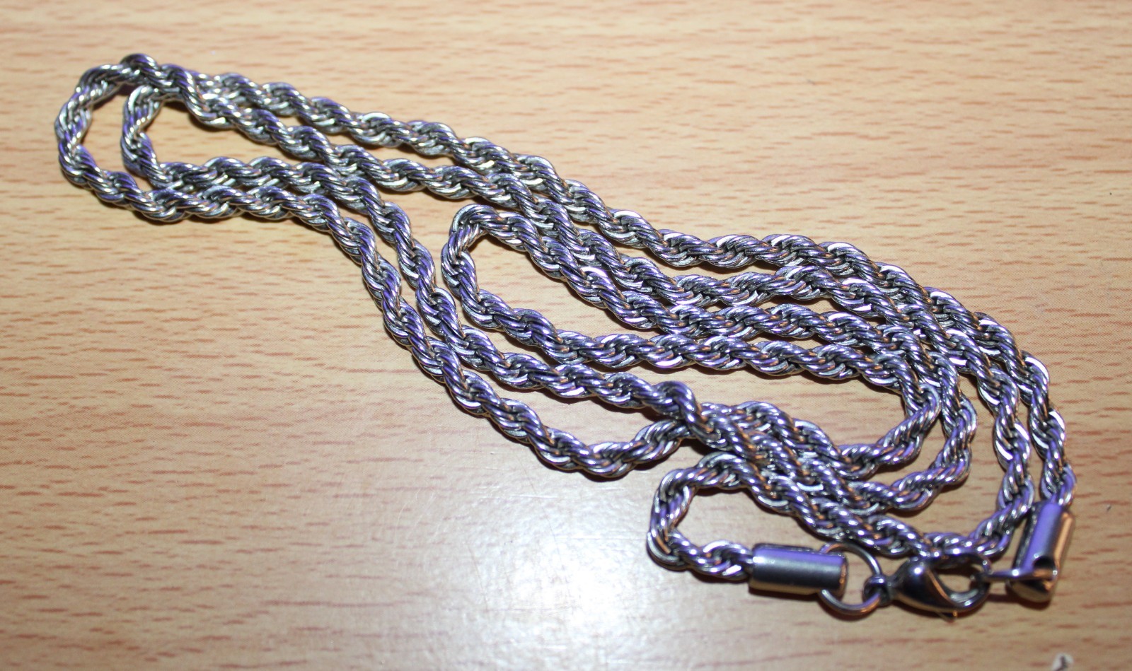 New Solid Stainless Steel 28.5″ Rope Chain Necklace 3.5 mm 25 Grams Total Weight
