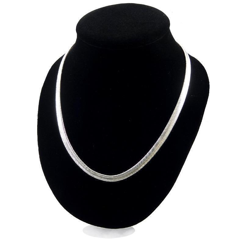 New Sterling Solid Silver Men Women Jewelry Snake Chain 18”- 24” Necklace Gift