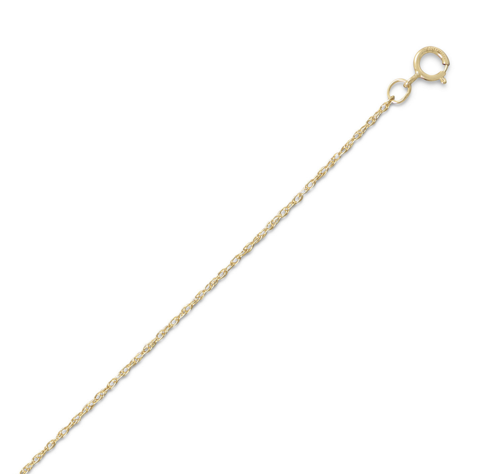 14k Yellow Gold Filled 18 inch 1.3mm Rope Chain Link Necklace w/ spring clasp