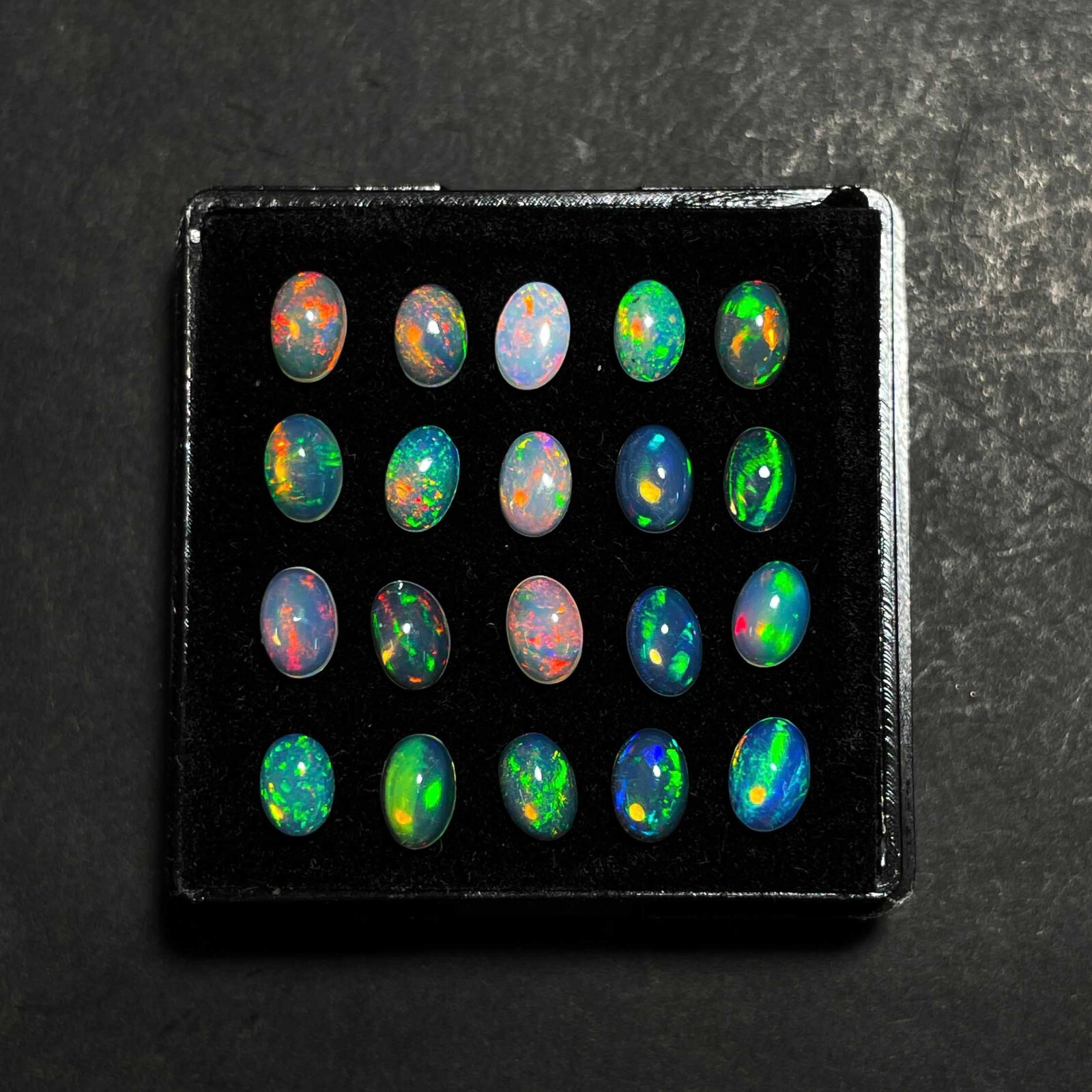 Natural Ethiopian Opal Oval Cabochon Loose Gemstone Lot 18 Pcs 4*6 MM 5 CT
