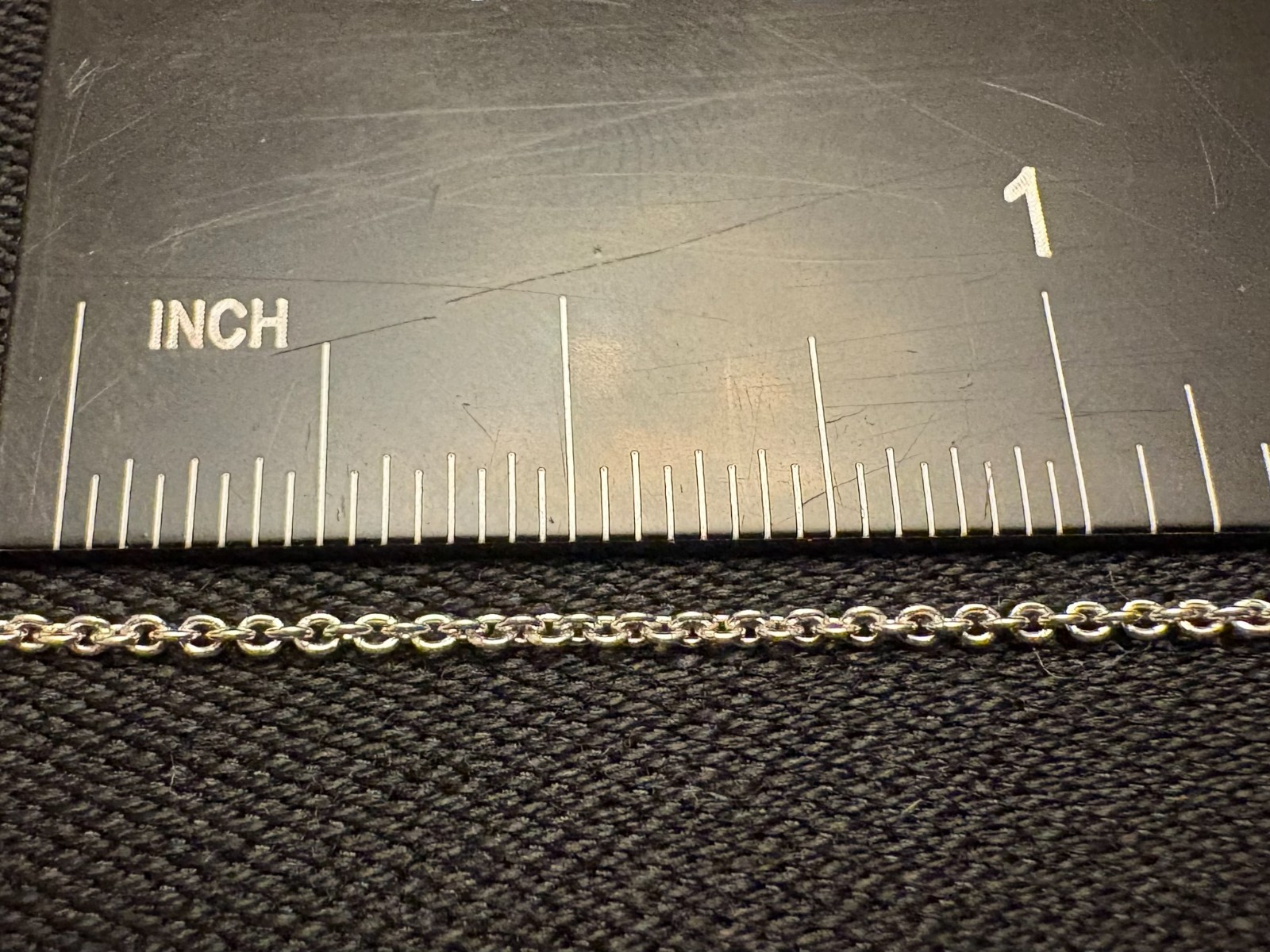 Sterling Silver Necklace 18” Tiny Chain Link Italy Italian 1 MM Millimeter Width