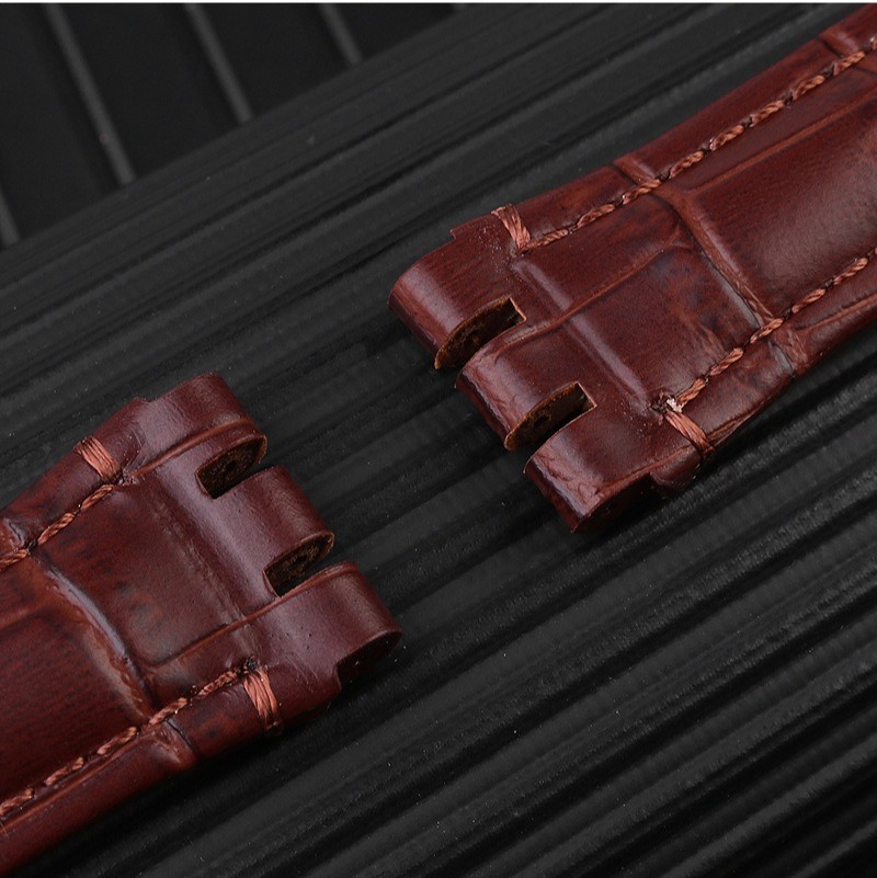For swatch quality textured interface genuine leather watch band strap 17mm 19mm