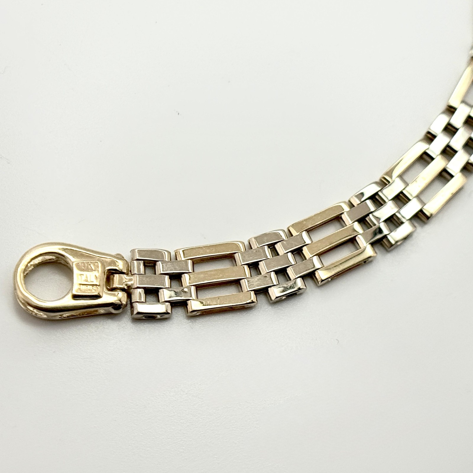 10k Solid two-tone Gold Link Bracelet