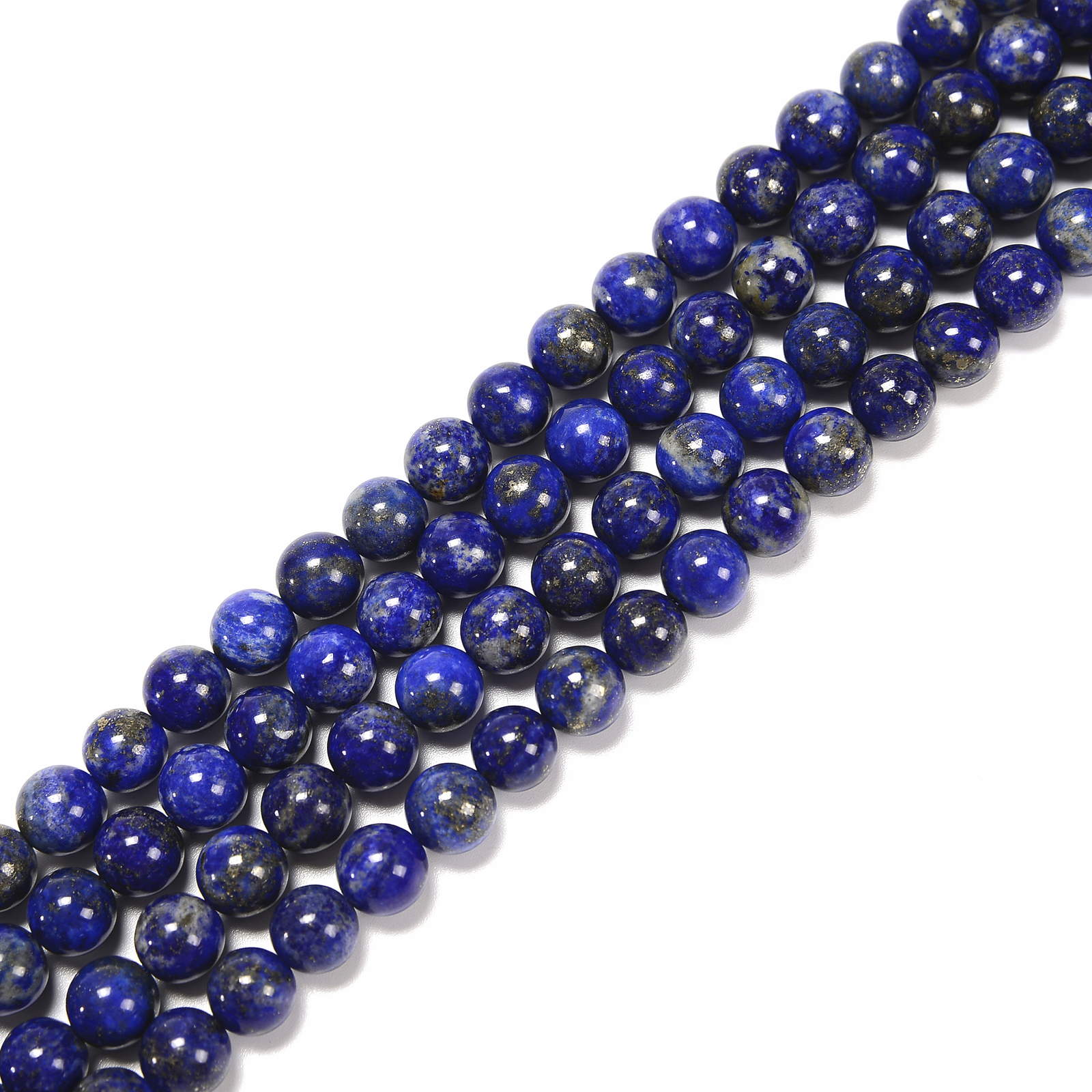 Natural Lapis Lazuli Smooth Round Beads 3.5-4mm 6mm 8mm 10mm 15.5” Strand