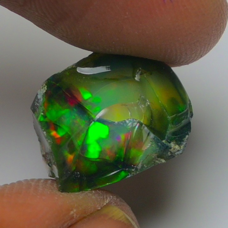 Blue Opal Rough 6.80 Carats, Smoked Ethiopian Welo Opal Rough, Fire Opal Raw