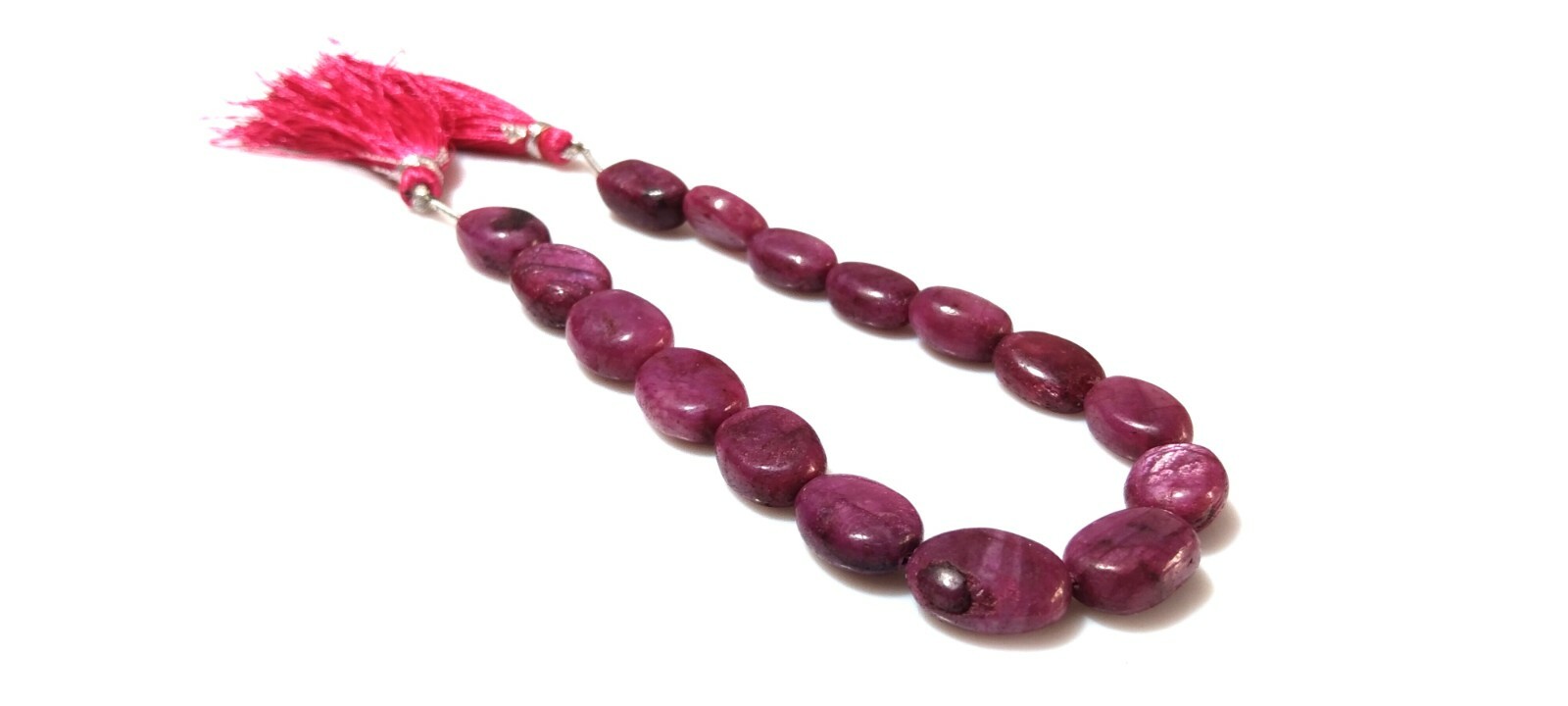 Natural Ruby Corundum Oval 9×11-12x15mm Smooth Gemstone Beads 8″Inch