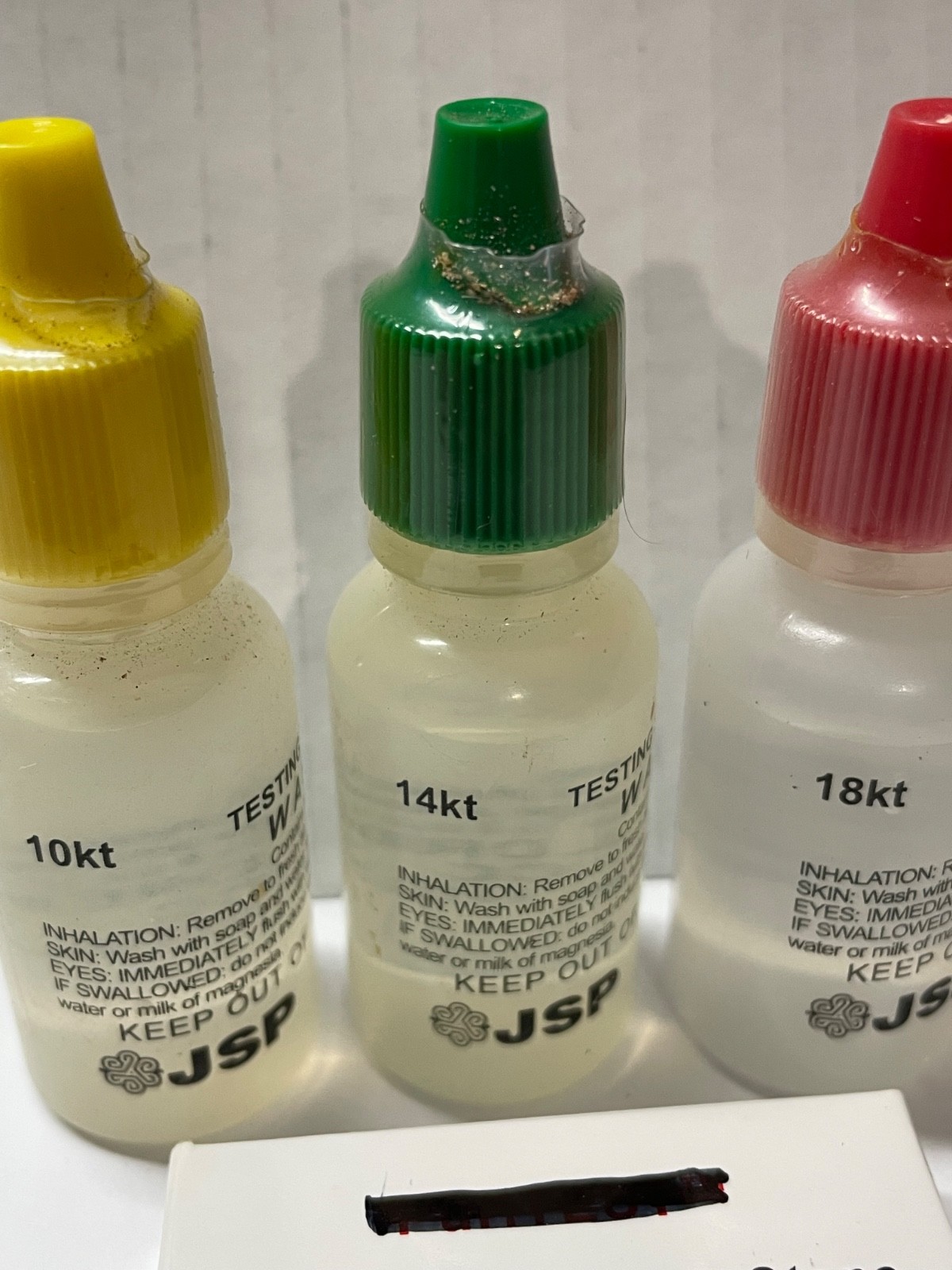 Gold Jewelry Testing “10K” , “14K”, “18K” Acid + Neutralizer + ” test stone”