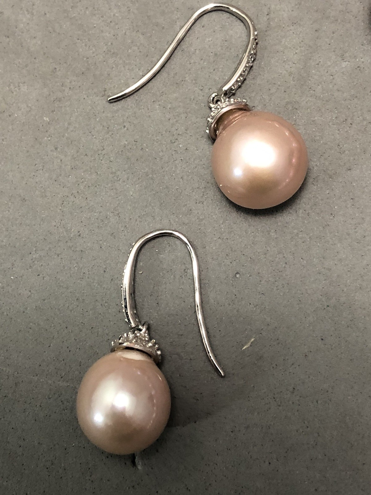 18” Pink KASUMIGA PEARLS w/EARRINGS, 12-15mm Sz, JAPAN, 14K WHITE GOLD CLASP