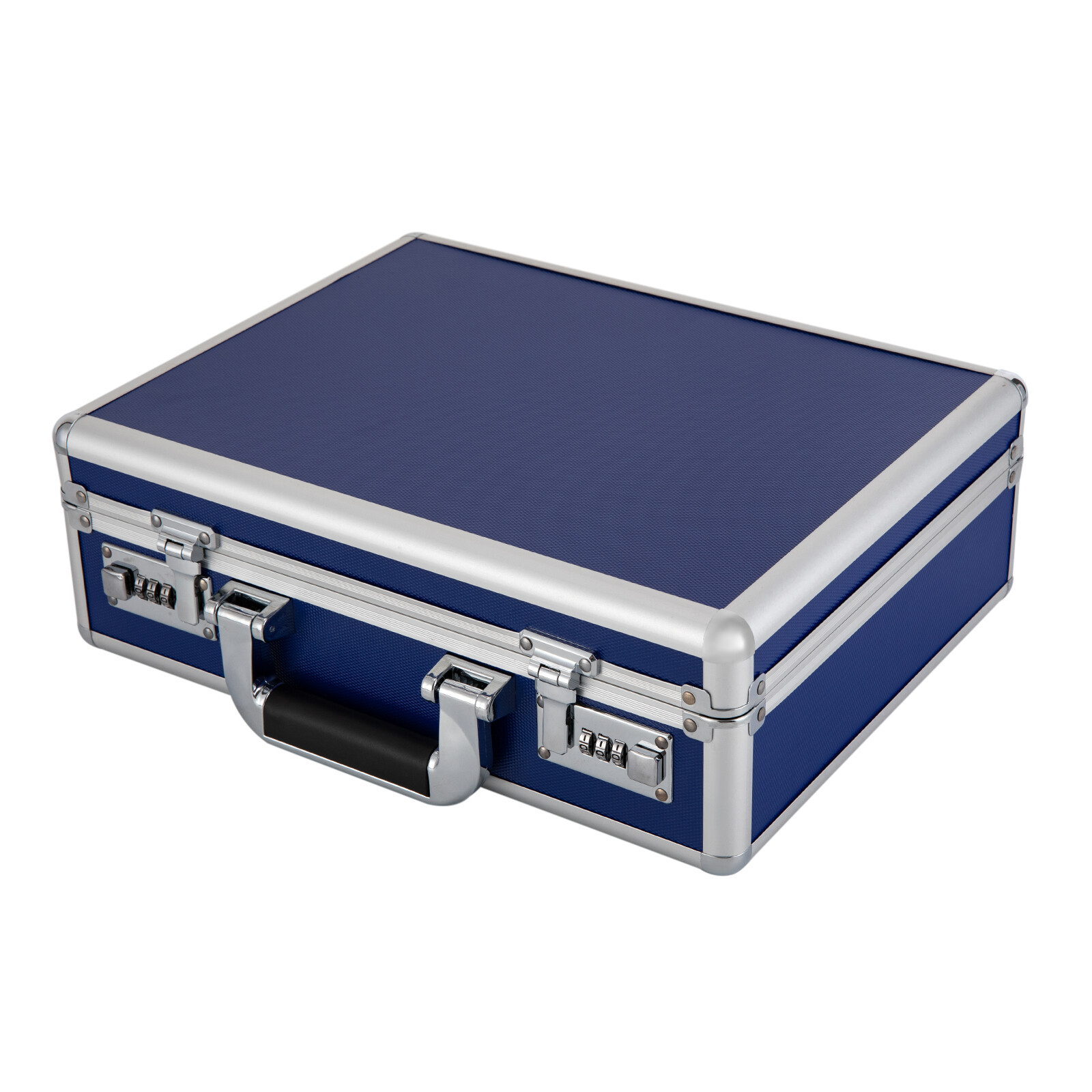 Blue 18-Slot Locking Watch Storage Case – Aluminum Alloy & ABS Briefcase