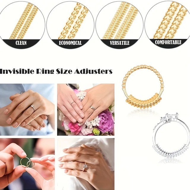 Transparent Silicone Ring Size Adjuster Invisible Spiral Tightener Jewelry Tool