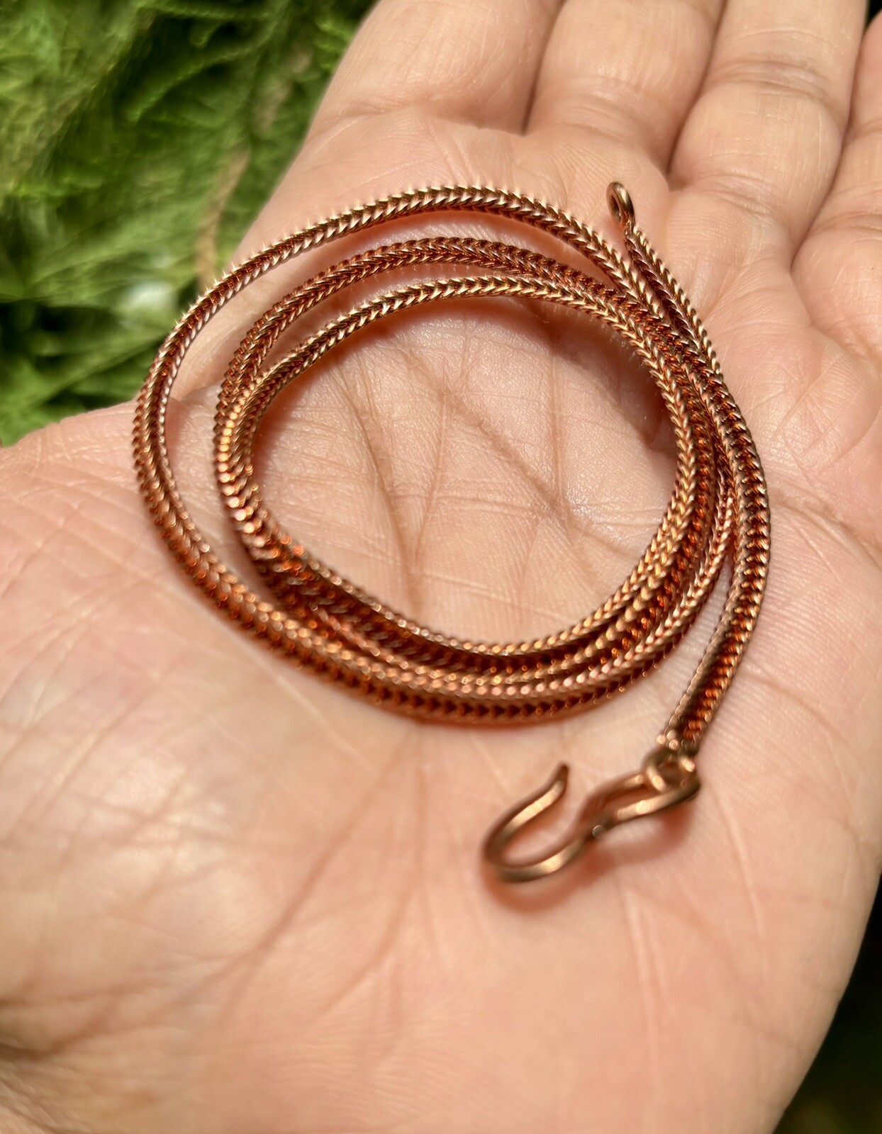 24 inch Pure Copper Wheat Chain Necklace, Healing Copper Jewelry, Spiritual