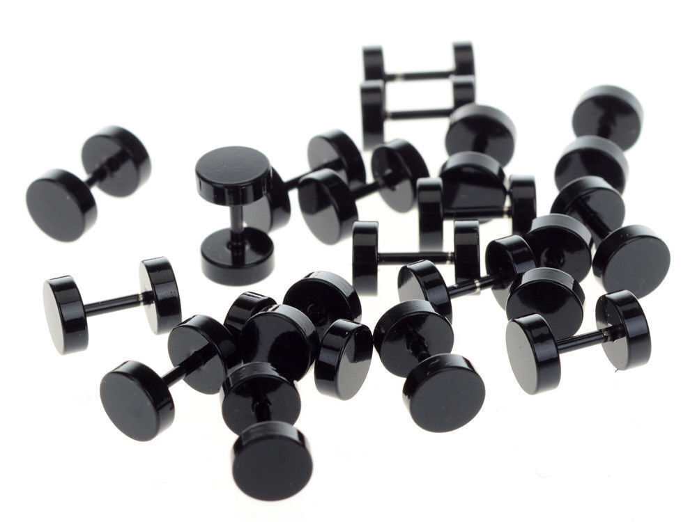1 Pair Earrings Dot Studs Stainless Steel Circle Disc Ear Piercing Set Men Women