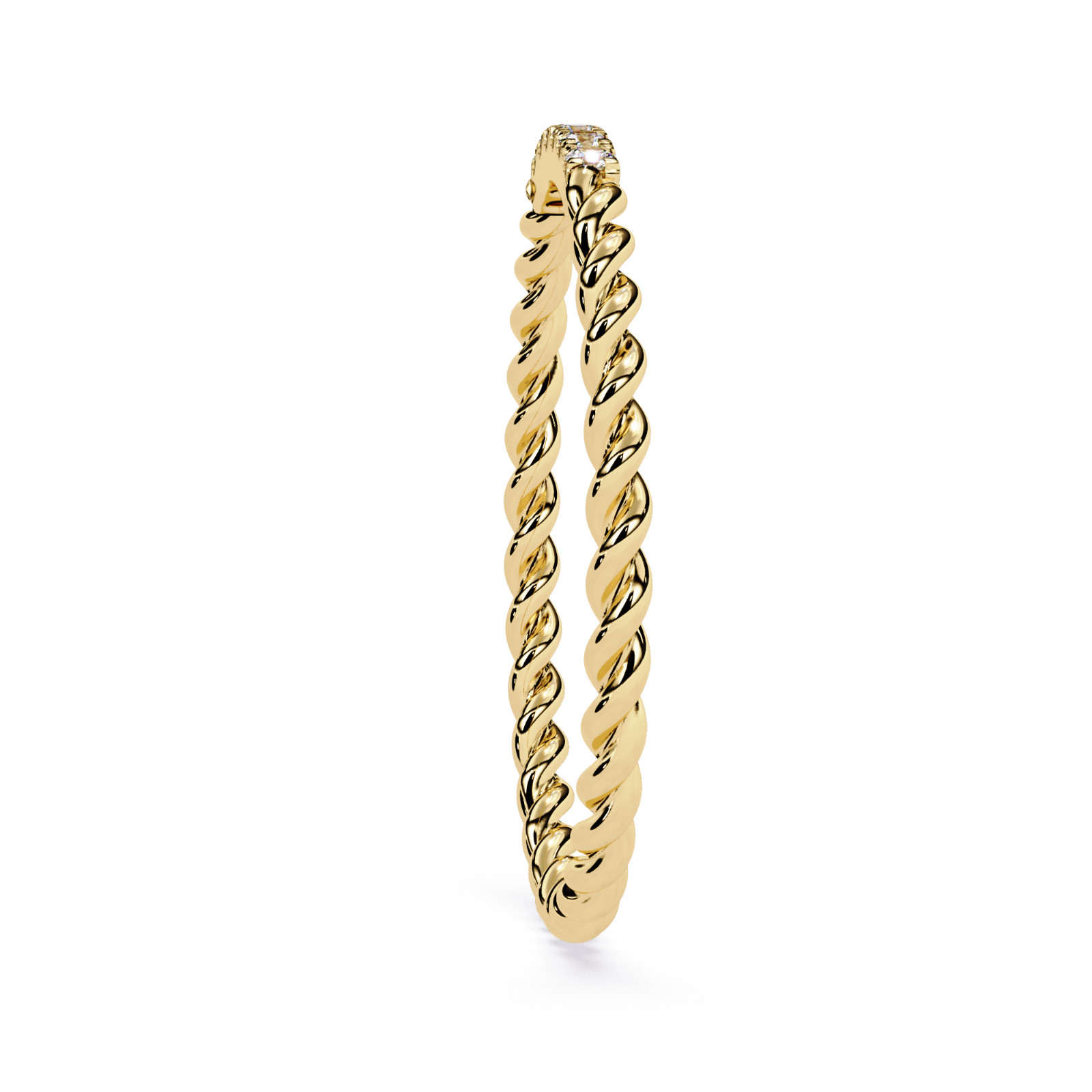 Lab Grown Diamond Twisted Rope Ring 925 Sterling Silver Dainty Stackable Band