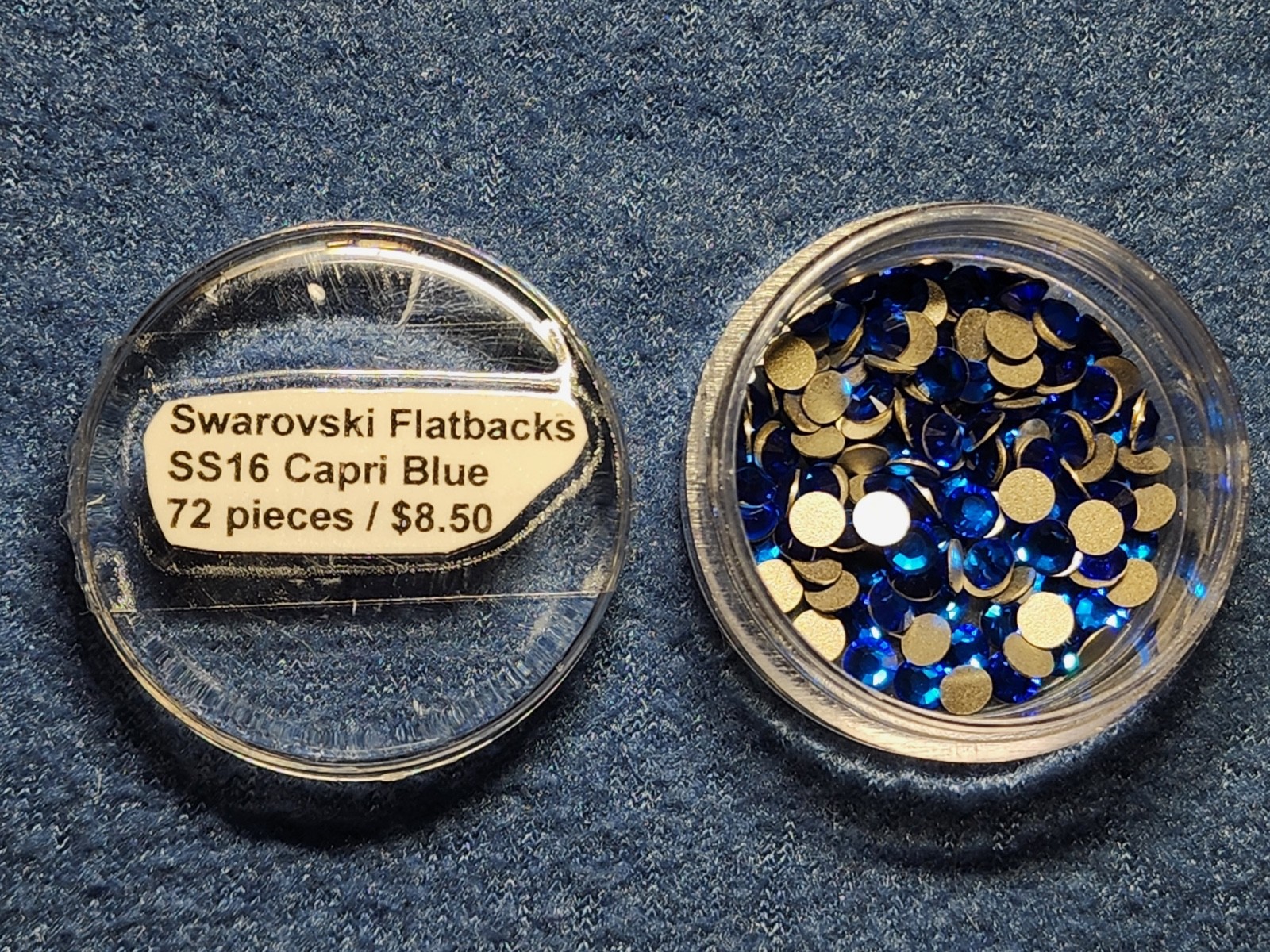 Huge Swarovski Flatback Crystal Lot 28 Jars 1400+ Pieces SS12 SS16 + Pearls