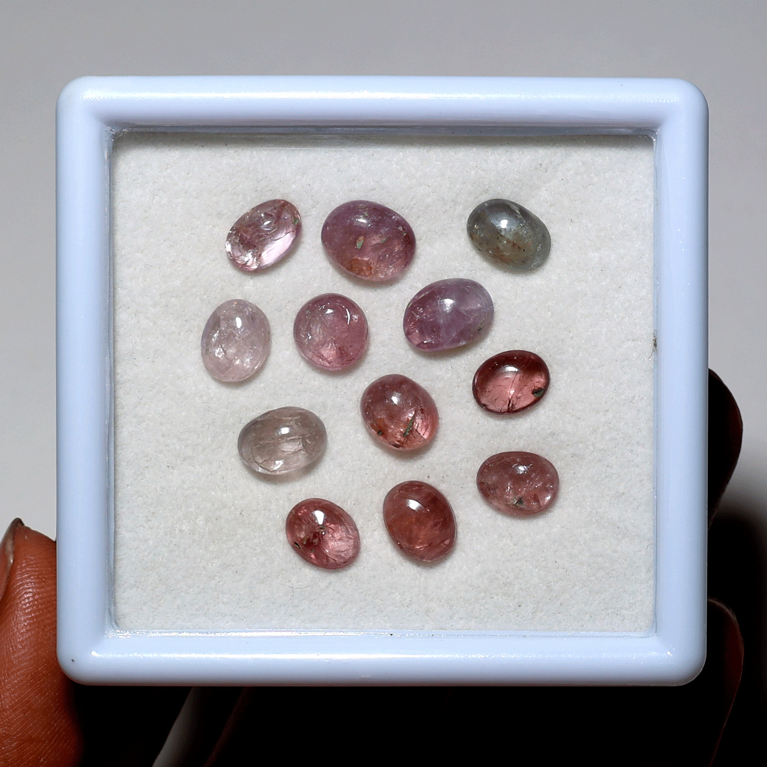 Burmese 12 PC Natural Spinel Untreated 7.6mm-9.2mm Oval Cabochon Gemstones Lot