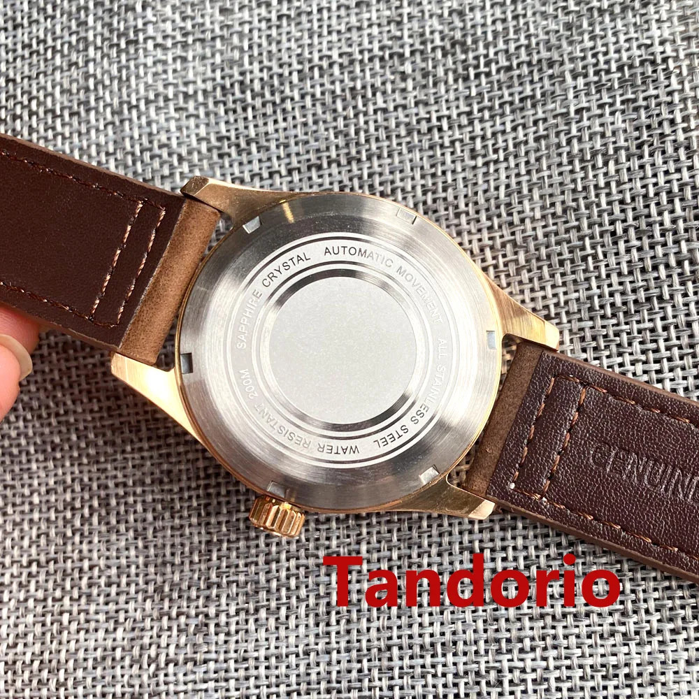 Tandorio 39mm Cusn8 Bronze Mechanical Automatic Vintage Men Watch For Japan NH35