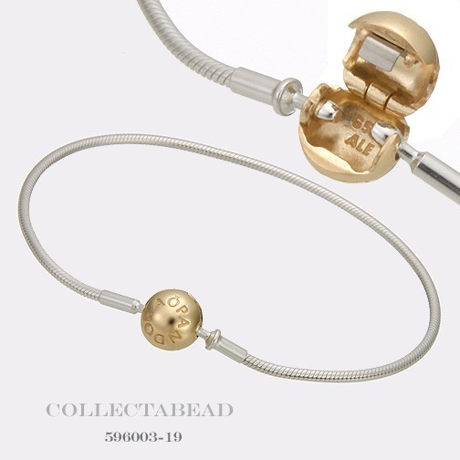Authentic Pandora ESSENCE Collection Sterling Silver & 14KT Gold Bracelet 596003