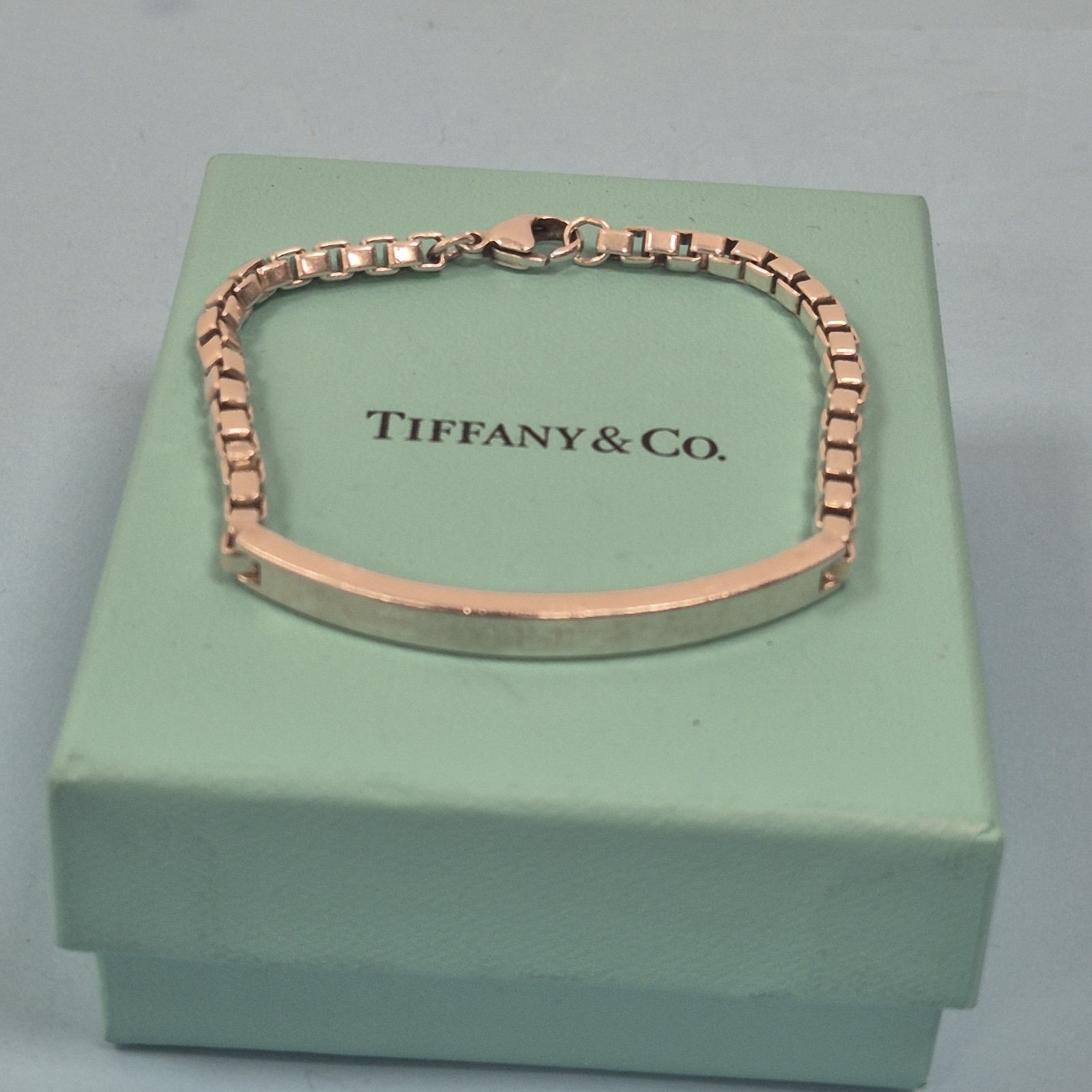 Tiffany & Co. Identity ID Venetian Link Sterling Silver Bracelet Size 8″