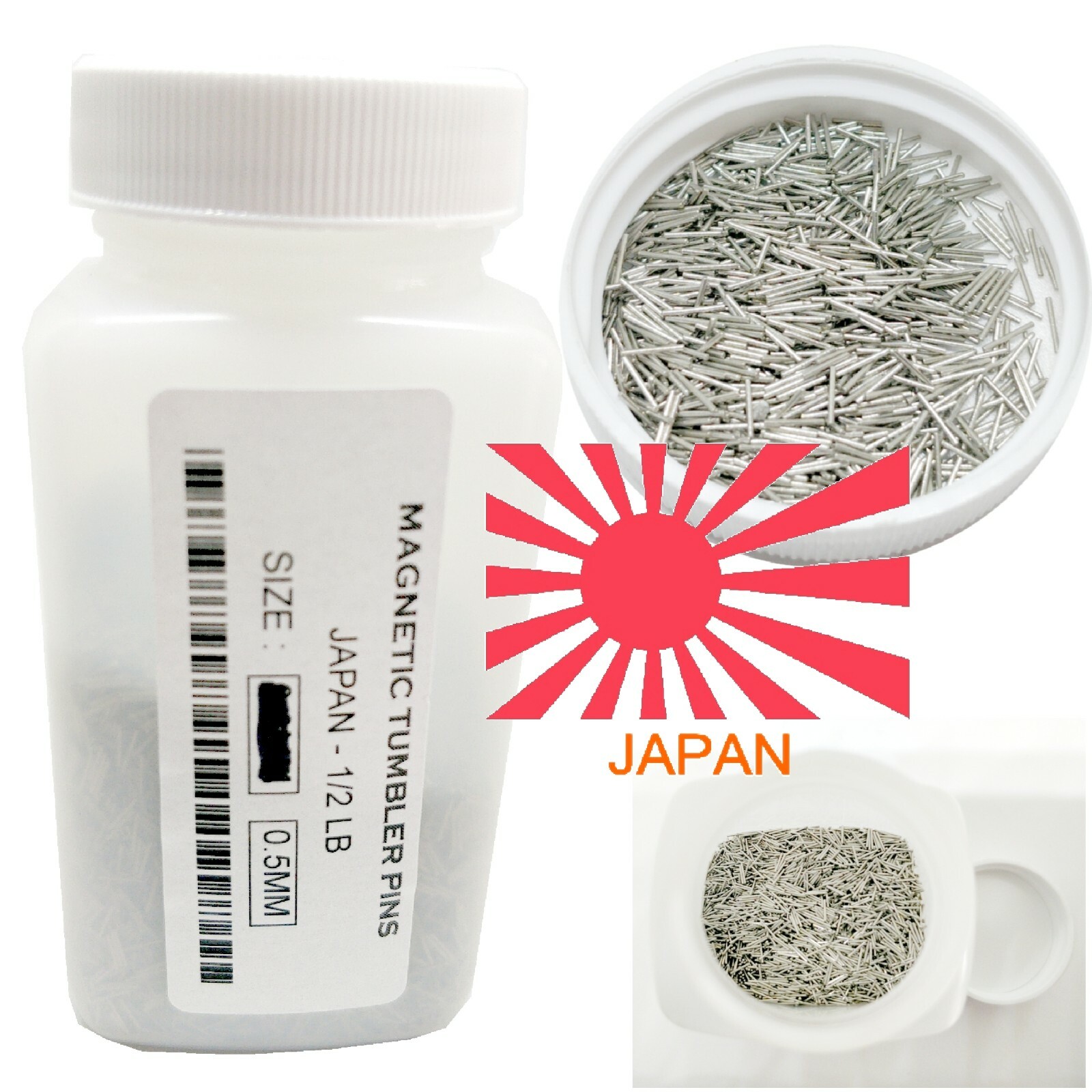 Magnetic Media Tumbler Pins Polisher Shot 0.5mm Finishing Burnishing JAPAN
