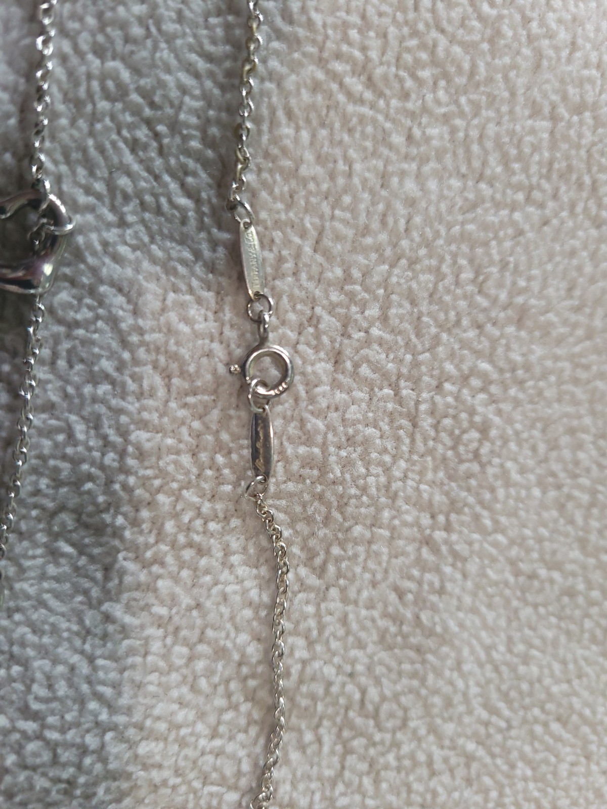 Tiffany & Co. Elsa Peretti SILVER Open 3 Heart NECKLACE 15.5″