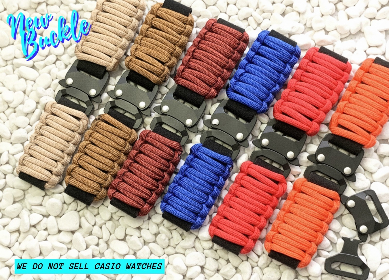 Casio G-Shock GA-2100/10 Adjustable Paracord Watch Strap Stab-Lock Buckle Colors