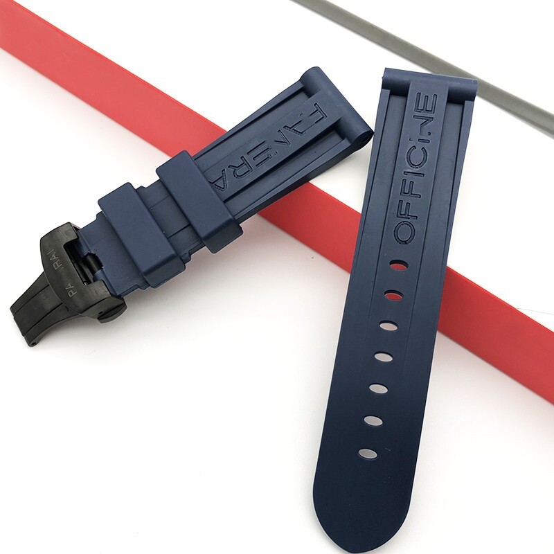 22 24 26mm Rubber Dive Strap Folding Clasp Fit Panerai Watch PAM441/359/437/393