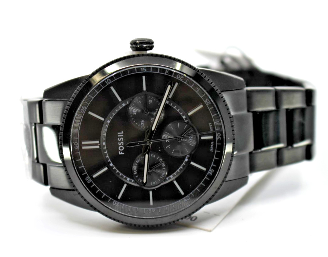 Fossil FS6135 Men’s Multifunction Watch Black Ion Plated Stainless Steel Bracele