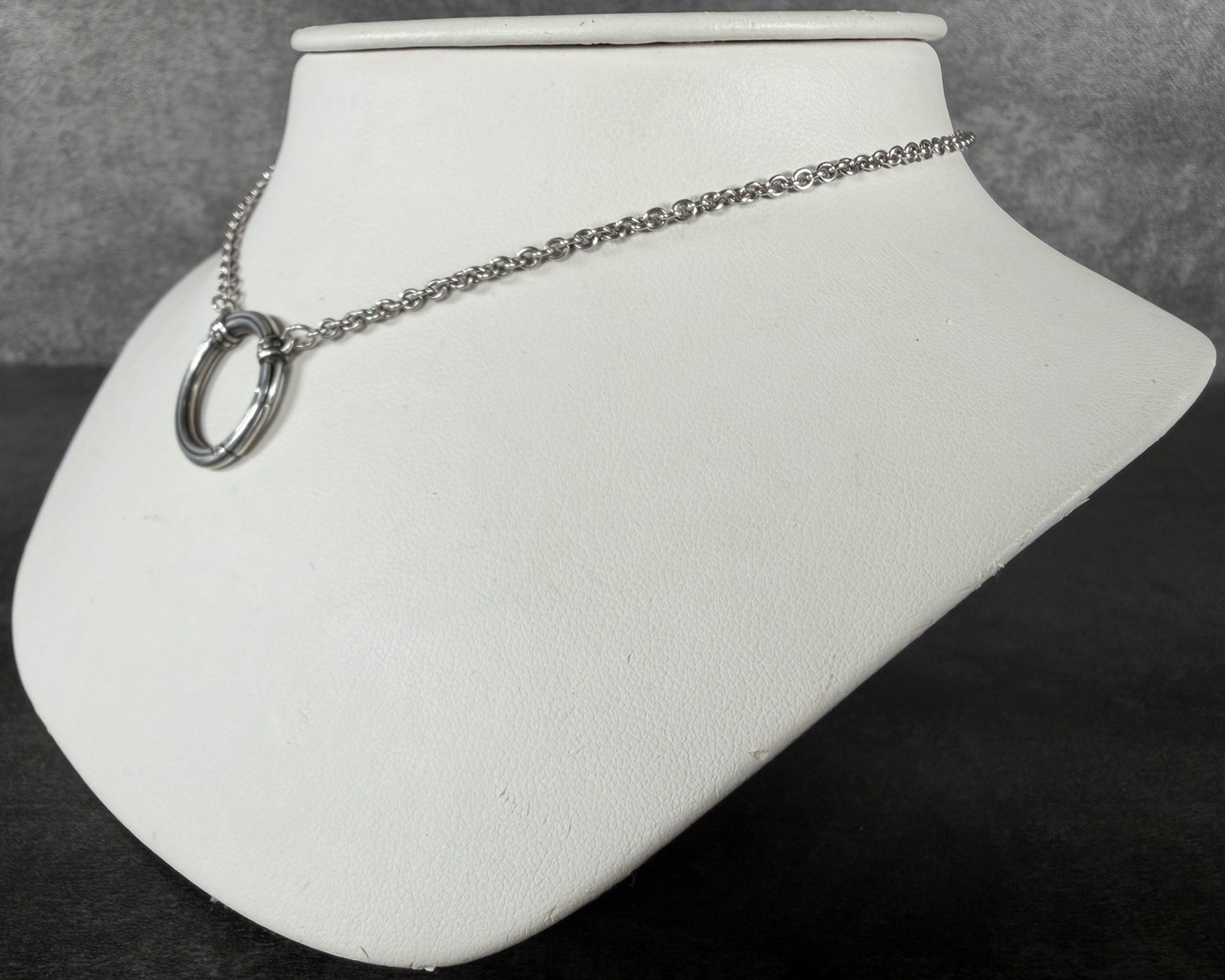 James Avery 925 Circle BEADED CHANGEABLE Charm Necklace 8.5 Grams ~ 17”