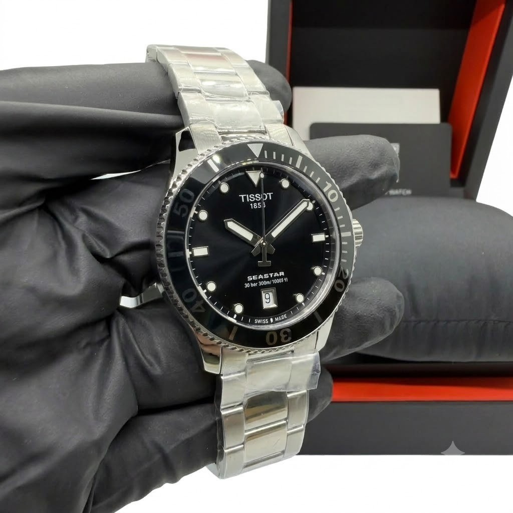Tissot Seastar 1000 Black Stainless Steel Men’s Watch 40mm-T120.410.11.051.00…