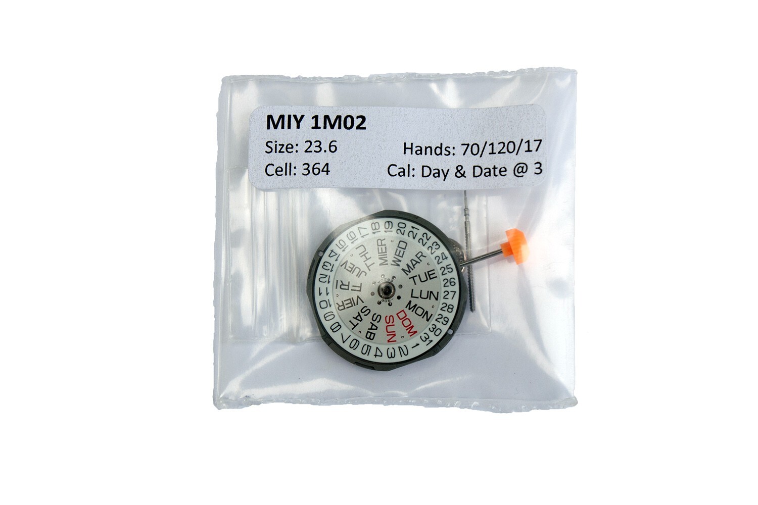 Miyota 1M02 Watch Movement Day @ 12 O’Clock Date @ 3 O’Clock