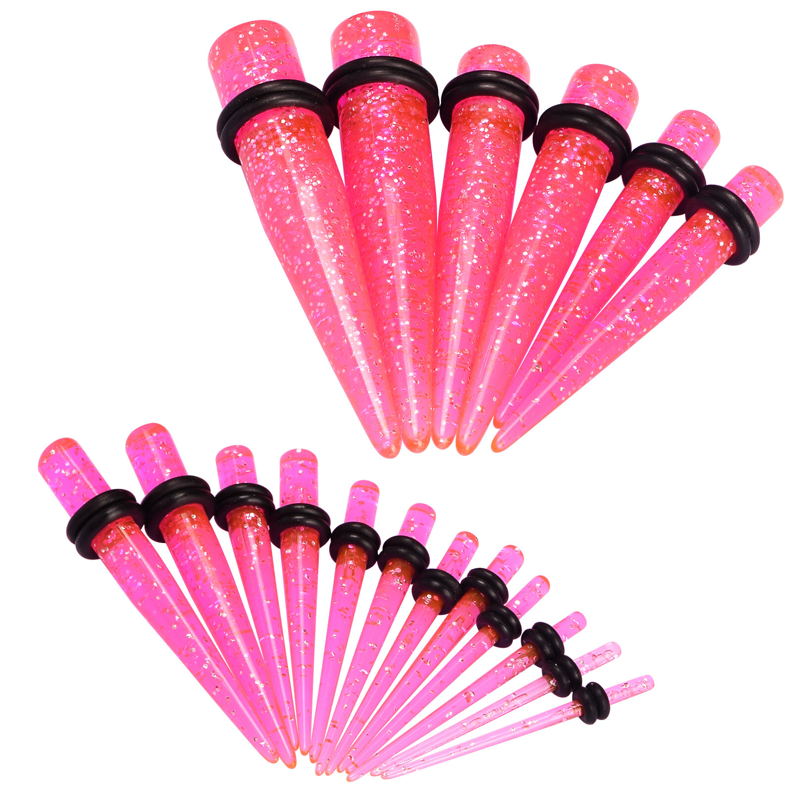 18-54Pcs Acrylic Ear Stretching Gauges Kit Spiral Taper Plug Piercing 14G-00G