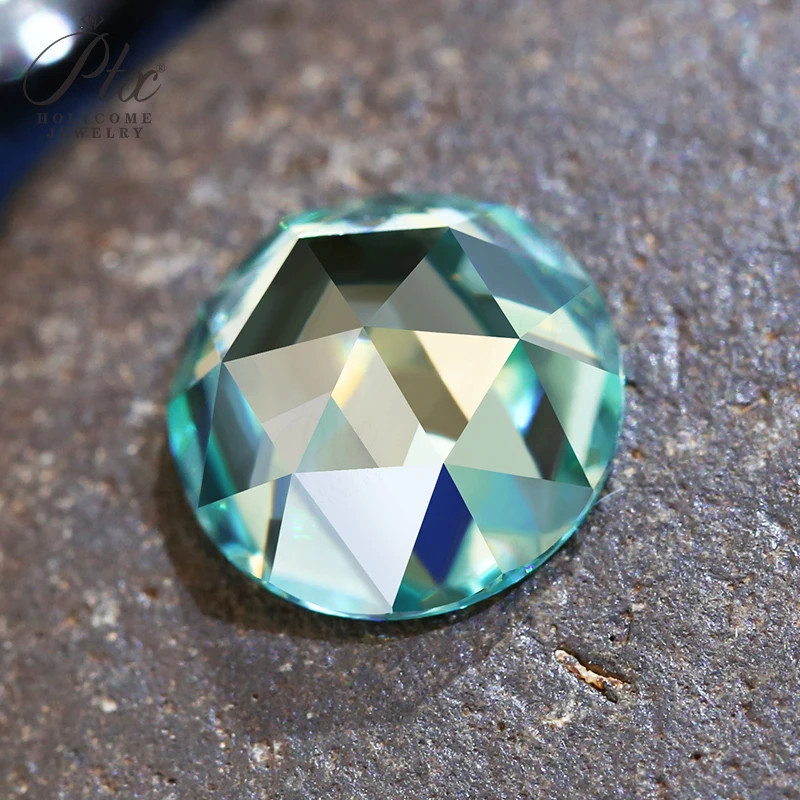 Natural Color Flat Bottom Rose Cut Moissanite Faceted Loose Stones for Jewelry