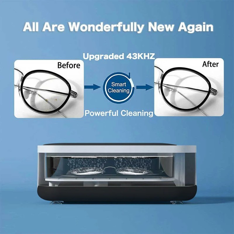 Sonic Jewelry Cleaner- 45 Khz Professional Portable Glasses Cleaner Machine