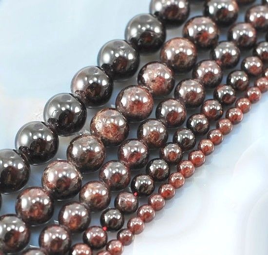 Birthstone Gemstone Garnet Round Loose Beads Spacer 15″ 4mm 6mm 8mm 10mm 12mm
