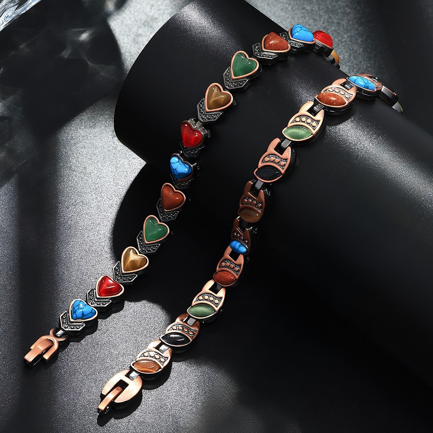 Antique Red Copper Magnetic Bracelet for Adult, Anti-Oxidation Scratch Resistant