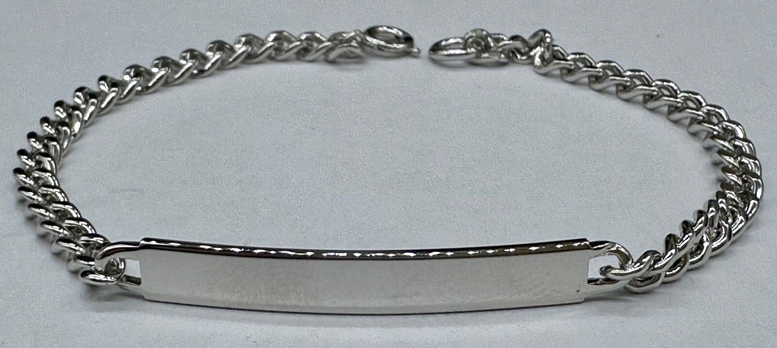 ESTATE ID IDENTIFICATION STERLING SILVER CHAIN BRACELET MEN WOMEN UNISEX SIGNED