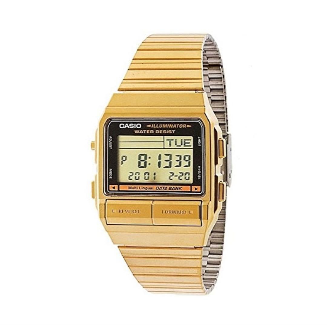 New manual Casio Data Bank DB 380G Gold battery dead