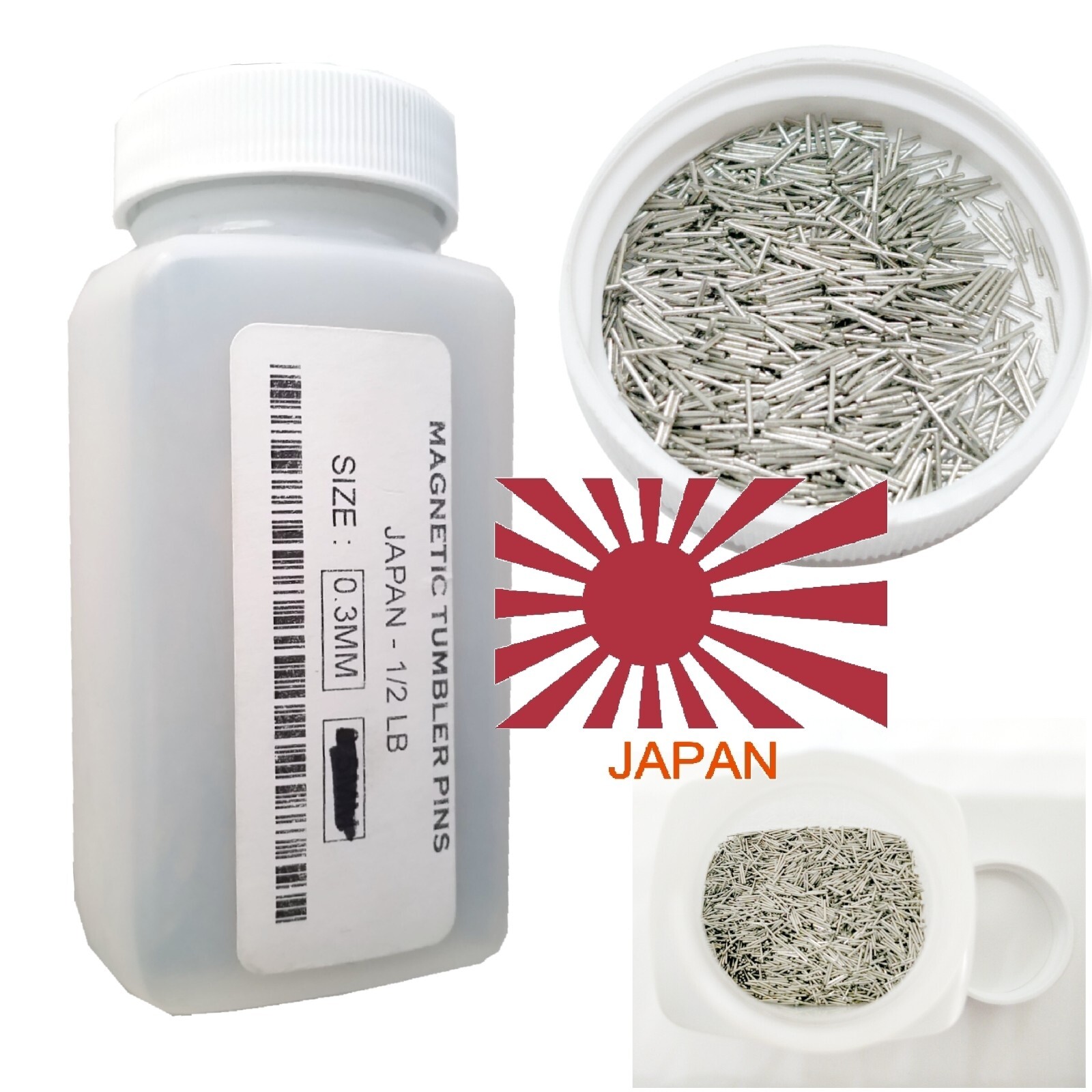 225g Magnetic Media Tumbler Pins Polisher Shot 0.3mm Finishing Burnishing JAPAN