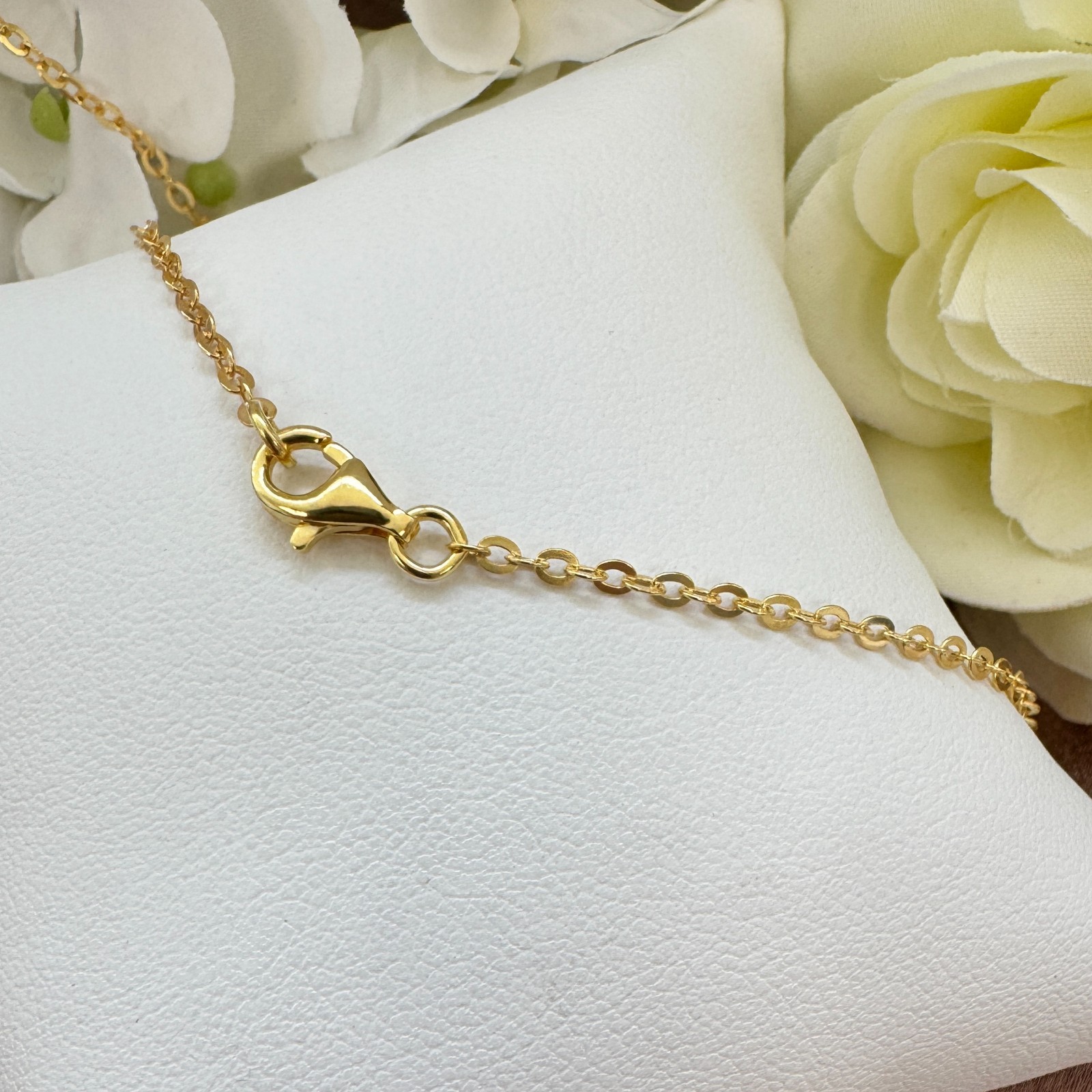 Gold over Sterling Silver Necklace-2mm Strong Flat Cable Chain – 7-36 Inches